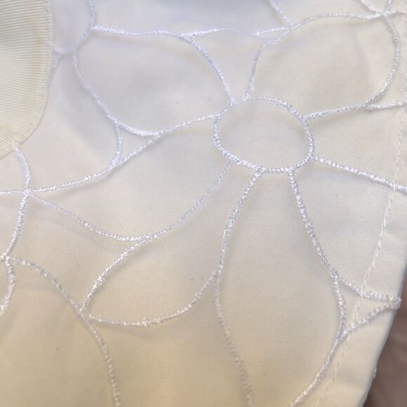 Vintage Gilles Francois Paris Ivory White Embroidered Floral Overlay Bucket - Picture 5 of 5